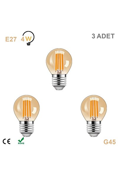 Coral Light 4 Watt Mini Top Ampul Led Filament G45 Amber Cam Rustik Ampul E27...