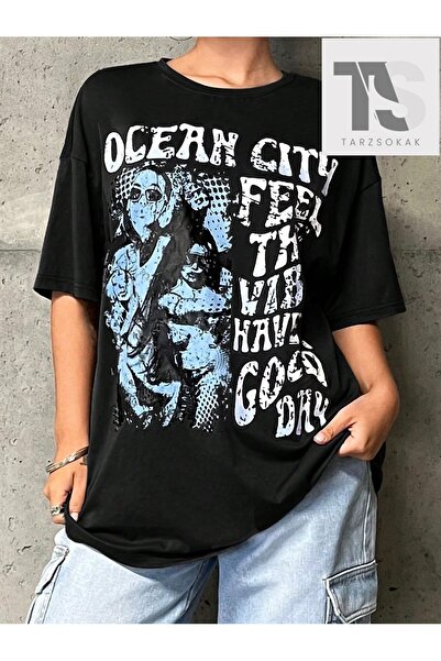 Tarzsokak Tricou ICON Slogan Graphic cu umeri goi