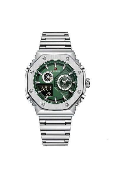 Naviforce Men's Wristwatch Digital & Analog Steel Cord 1838