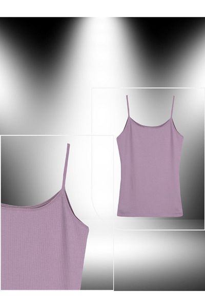 ŞahTan Thin Strap Cotton Corded Women's Tank Top