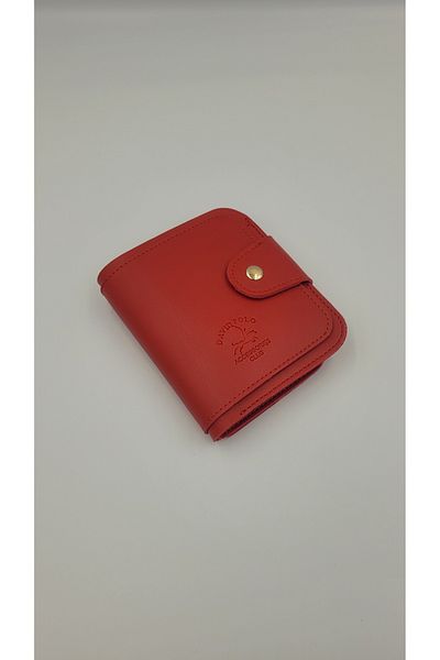 DAVID POLO Women's David Polo Red Multi-Compartment Mini Size Quality Soft Wallet