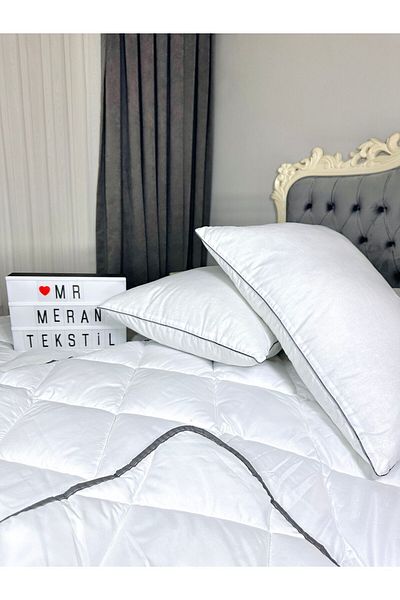 Atantex Mr Meran Double Size Microfiber Piping Luxury Quilt + Pillow Set