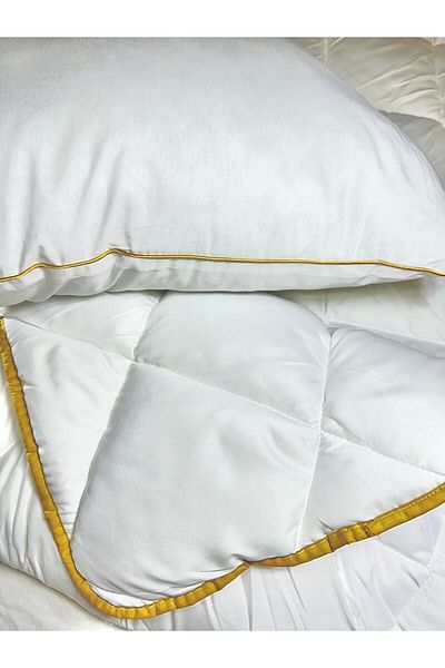 Atantex Mr Meran Double Size Microfiber Piping Luxury Quilt + Pillow Set