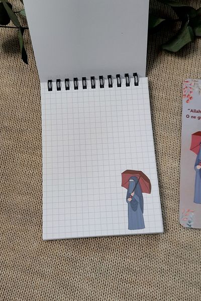 Burak Baskı Tasarım Rain of Grace Hicabi / A-6 Bloc de note cu spirală de sârmă. Bloc de notițe, Bloc de notițe, Ramadan