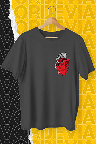 Vordevia Granada Srce Štampano Crna Oversize kroj T-shirt