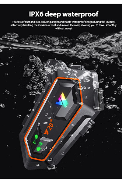 Dynego Y20 2X Motosiklet Kask Kulaklık Intercom Işıklı Motorsiklet Interkom