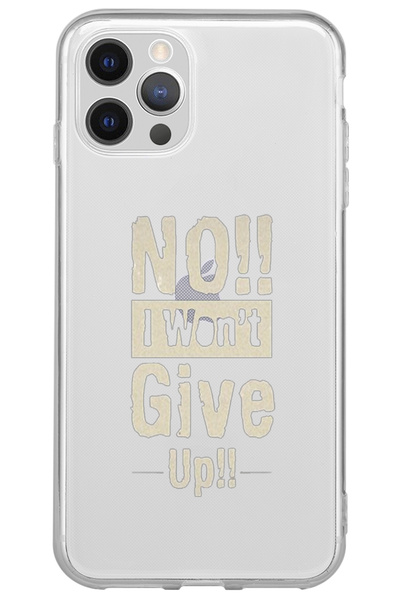WANNA PROTECT iPhone 15 Pro Pes Etmiyorum Desenli Silikon Şeffaf Telefon Kılıfı