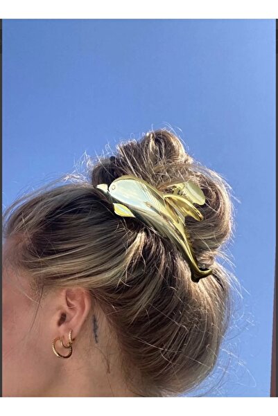 modernist مشبك مزلاج دولفين ذهبي