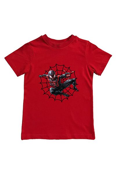 SPIDERMAN лятна детска тениска от памучен пениран плат с щампа на човек паяк