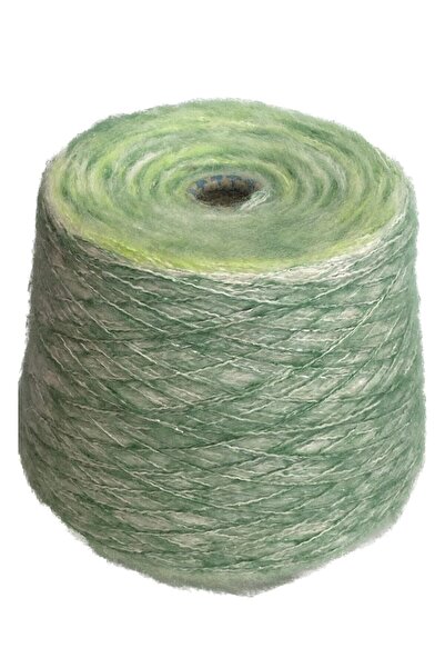 göçer Bumbac Moher: verde alb cu sclipici Total 1 kg