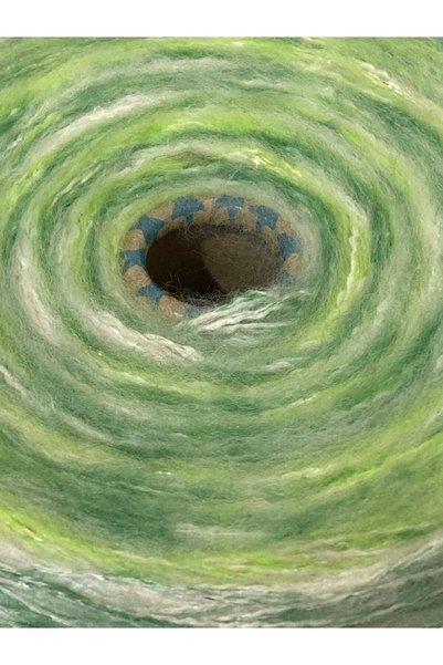 Göçer İplik Since Bumbac Moher: verde alb cu sclipici Total 1 kg