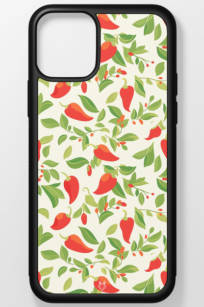 Fruits Meyveler Temperli Cam Sert Plastik iPhone 12 Telefon Kılıfı