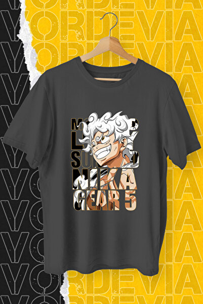 Vordevia Tricou oversize negru cu imprimeu Luffy Gear 5