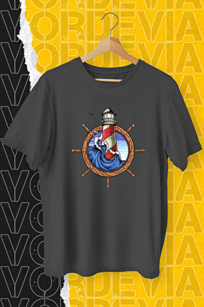 Vordevia Morski reflektor Štampano crni Oversize kroj T-shirt