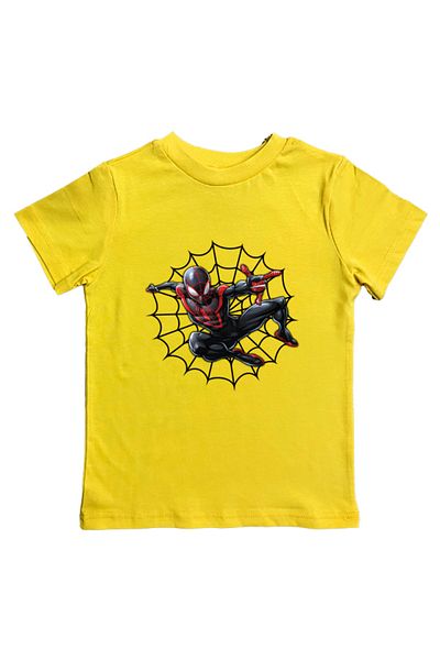 SPIDERMAN лятна детска тениска от памучен пениран плат с щампа на човек паяк