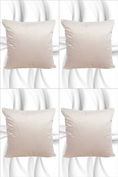 perdemony Original Italian Velvet Throw Pillow Cover 4-Piece Suede Throw Pillow Cover 45 X 45 White