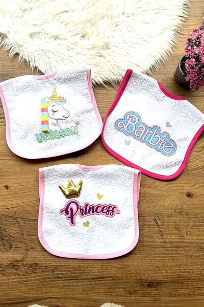 ABİYEKİDS 3 قطع مريلة مقاومة للسوائل للفتيات الصغيرات - ABY124