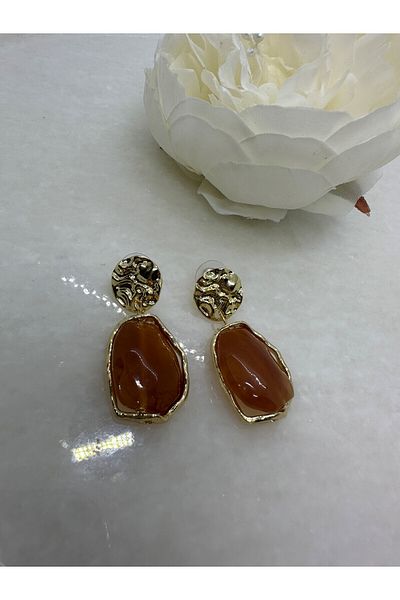 MFM STORE BONE MODEL GOLD DETAILED GIFT EARRING