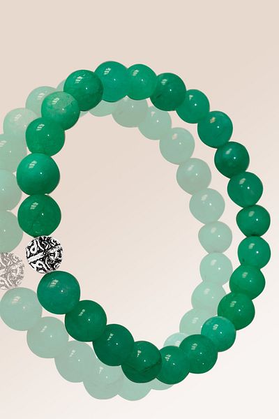 Tesbih Atölyesi Certified Matte Aventurine Stone Bracelet - Silver Apparatus