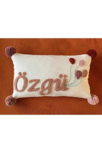 punch passion Bebek takı yastığı, punch nakışlı (30x50 - Sadece Kılıf) isme ö...