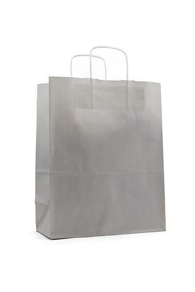 reprodesign 25 x 31 cm Ασημένια χάρτινη τσάντα 2 τεμαχίων, τσάντα δώρου