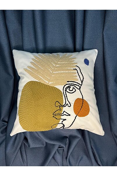 punch passion Декоративна калъфка за възглавница, бродирана с щанцована броде...