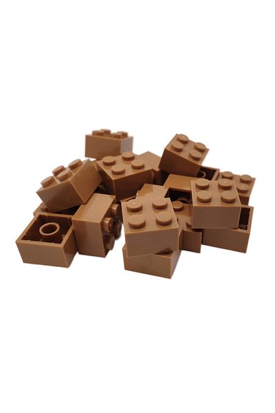 LEGO Custom Moc Creator Brick - 2x2 Brick Light, Brown, 4 Pieces Will Be Sent