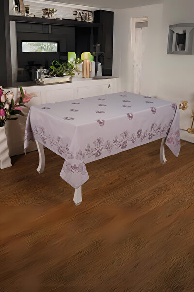 Finezza موغ لوكس مفرش طاولة قماش جاكار بنفسجي مستطيل 160x320 سم - 1084