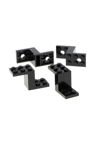 LEGO Creator Custom Accessory Connection Part Bracket 5 X 2 X 2 Black 6 Pieces Will Be Sent