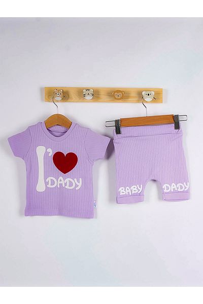 LittlePoffy Summer Cotton Dady T-Shirt Shorts Bottom Top Set
