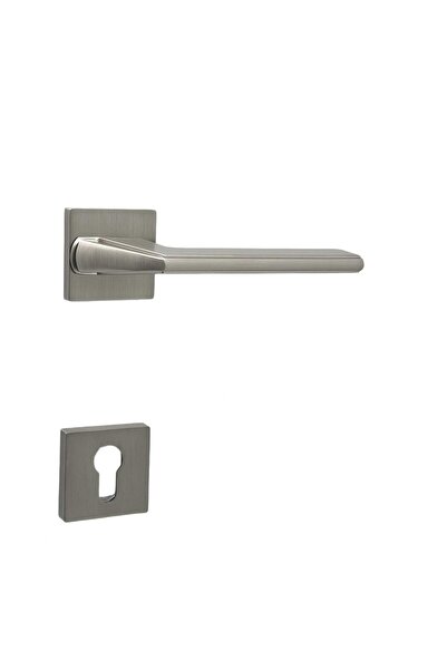 KOLDOOR Rivax Anka İnox Zamak Saten Kare Rozetli Yale Çelik Kapı Kolu Sağ Basar Tek Yön