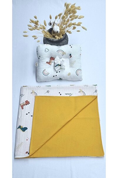 Yada Baby طقم بطانية أطفال ووسادة رضاعة مصنوعة من نسيج القطن العضوي بنسبة 100%