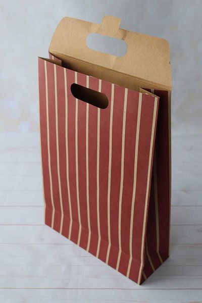 demontecraft Red Striped Passed Envelope Bag 35x25x9 2 Pieces