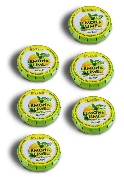 Fibrelle 6 Pieces of Stevia Li Sugar Free and Lemon Candy