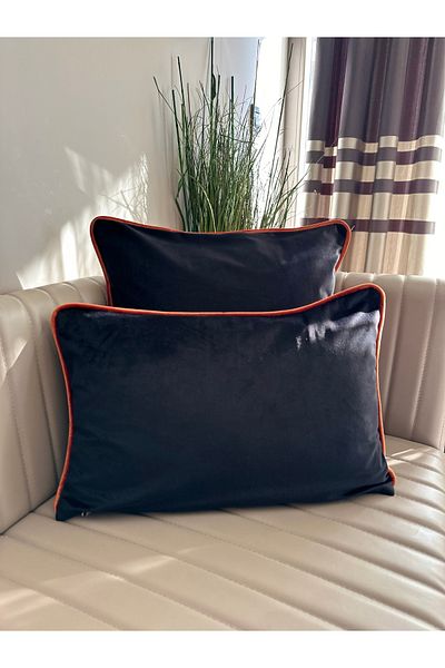Decamor home Black Corduroy Throw Pillow Cover