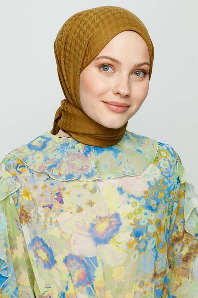 VALORSCARF RUST GREEN PUMP PATTERNED SHWAL