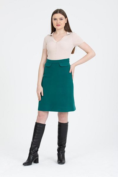 Pitti Fusta de damă verde petrol clopot