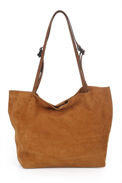 Ysmn Genuine Suede Leather Double Handle Wide Women's Shoulder Bag YC012035HSD