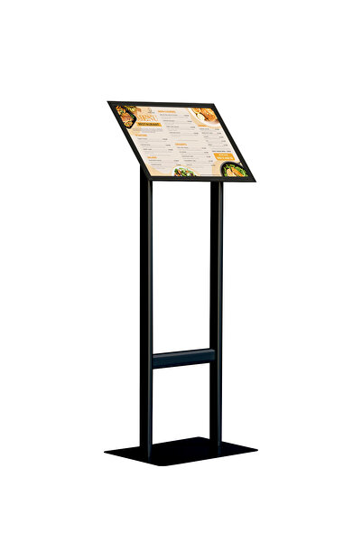 ÖzgürceSeç لوحة توجيه معلومات قائمة القدم المزدوجة B2 (50X70) باللون الأسود