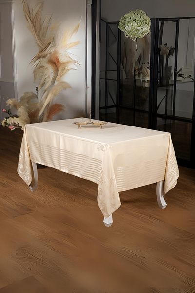 Finezza Lida Lux Jacquard Bamboo Fabric Powder Tablecloth 160x320 Cm - 1078