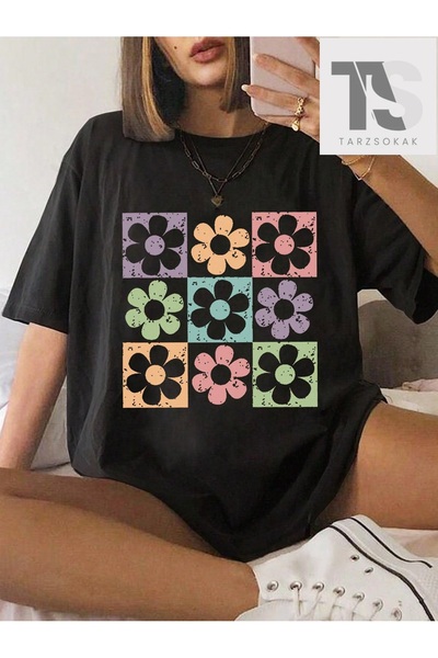 Tarzsokak Tricou cu umăr dezactivat cu slogan și imprimeu de desene animate