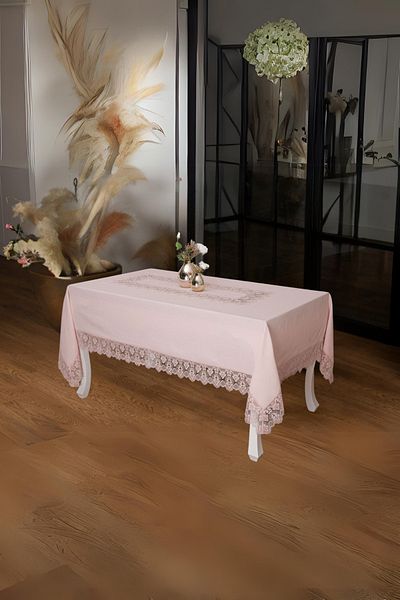Finezza Esra Lüx Lace Linen Fabric Powder Tablecloth 160x230 Cm - 1120