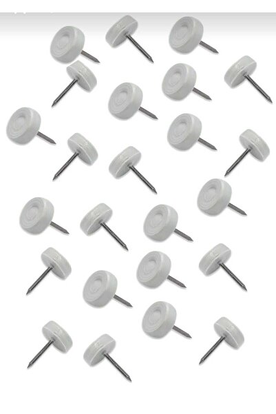 ARON (50 Adet ) Plastik (BEYAZ) Poligirit Çivili Tapa Masa Sandalye Sehpa Aya...