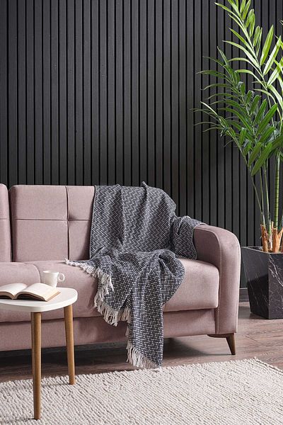 Miabella Home Husa de lux din rachita pentru canapea si canapea extensibila - 100% bumbac, anti-alunecare si anti-transpiratie, 130x150 cm