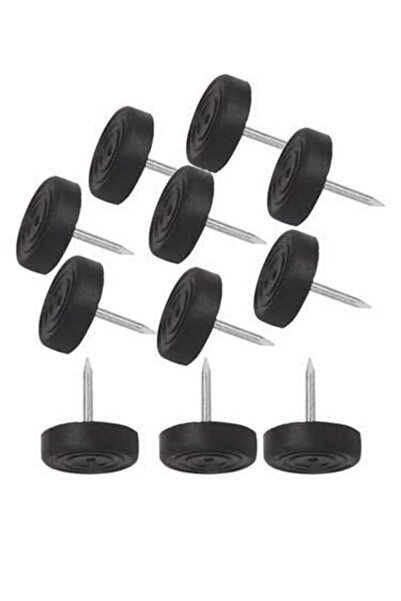 ARON (50 ADET) Plastik (SİYAH) Poligirit Çivili Tapa Masa Sandalye Sehpa Ayak Zemin Koruyucu Çap 1.5cm