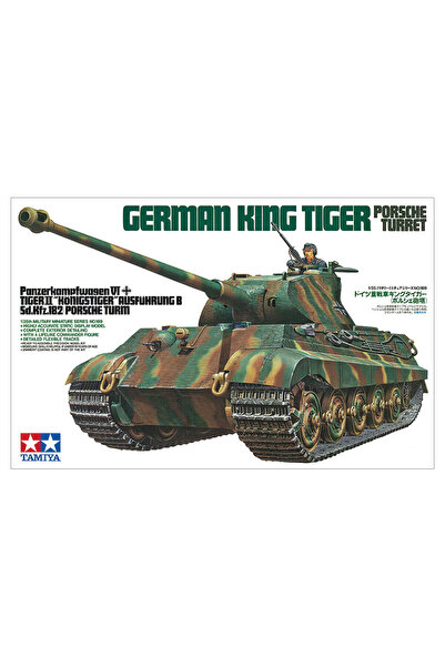 Genel Markalar 1/35 German King Tiger Porsche Turret Plastik Tank Maket Kiti, Demonte Hobi Seti