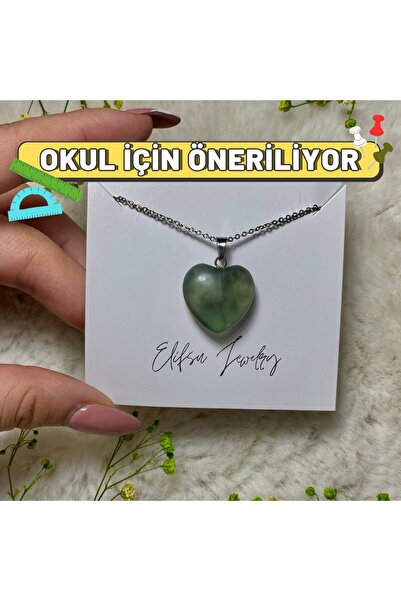 Elifsu Jewelry Florit Dahi Taşı Doğal Taş Kolye / OKUL İÇİN ÖNERİLENLER