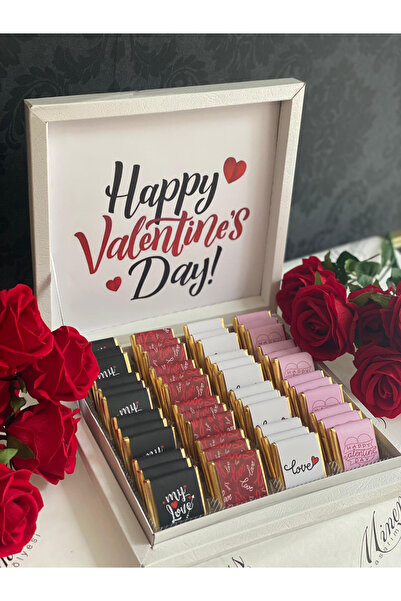 Minemiss Tasarım Sevgililer Günü Çikolatası 48 Adet Lüks Kutulu -14 Şubat-hed...