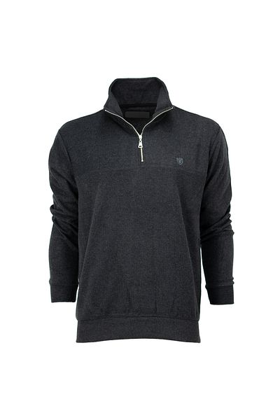 Oppland Men's Winter Raised Premium Cotton Knitted Sweater Half Zip Stylish Embroidered Comfortable Full Fit
