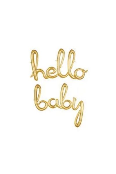 Çemrek Süs Parti Gold Hello baby foil balloon
